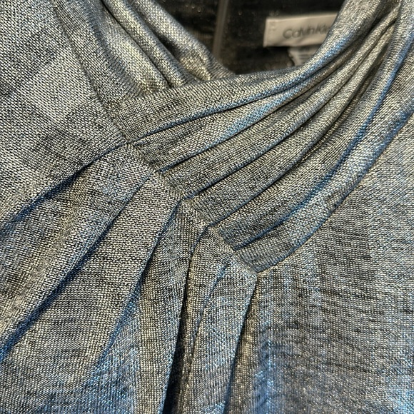 Calvin Klein 3/4” sleeve silver top size Medium - Picture 3 of 4